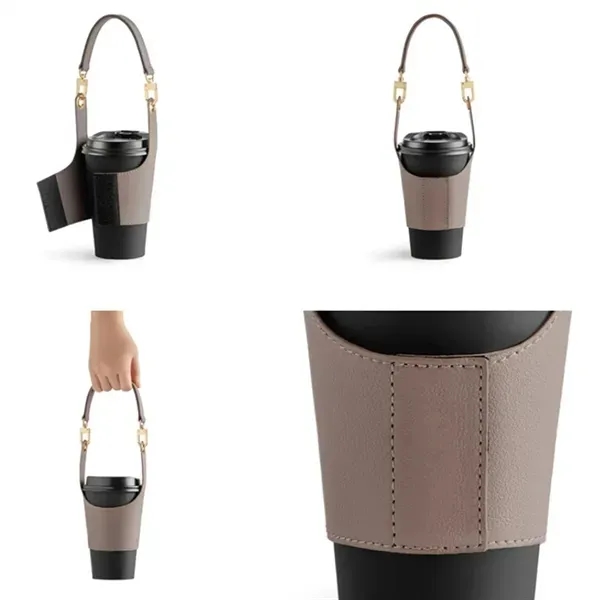 PU Leather Coffee Cup Carrier 2