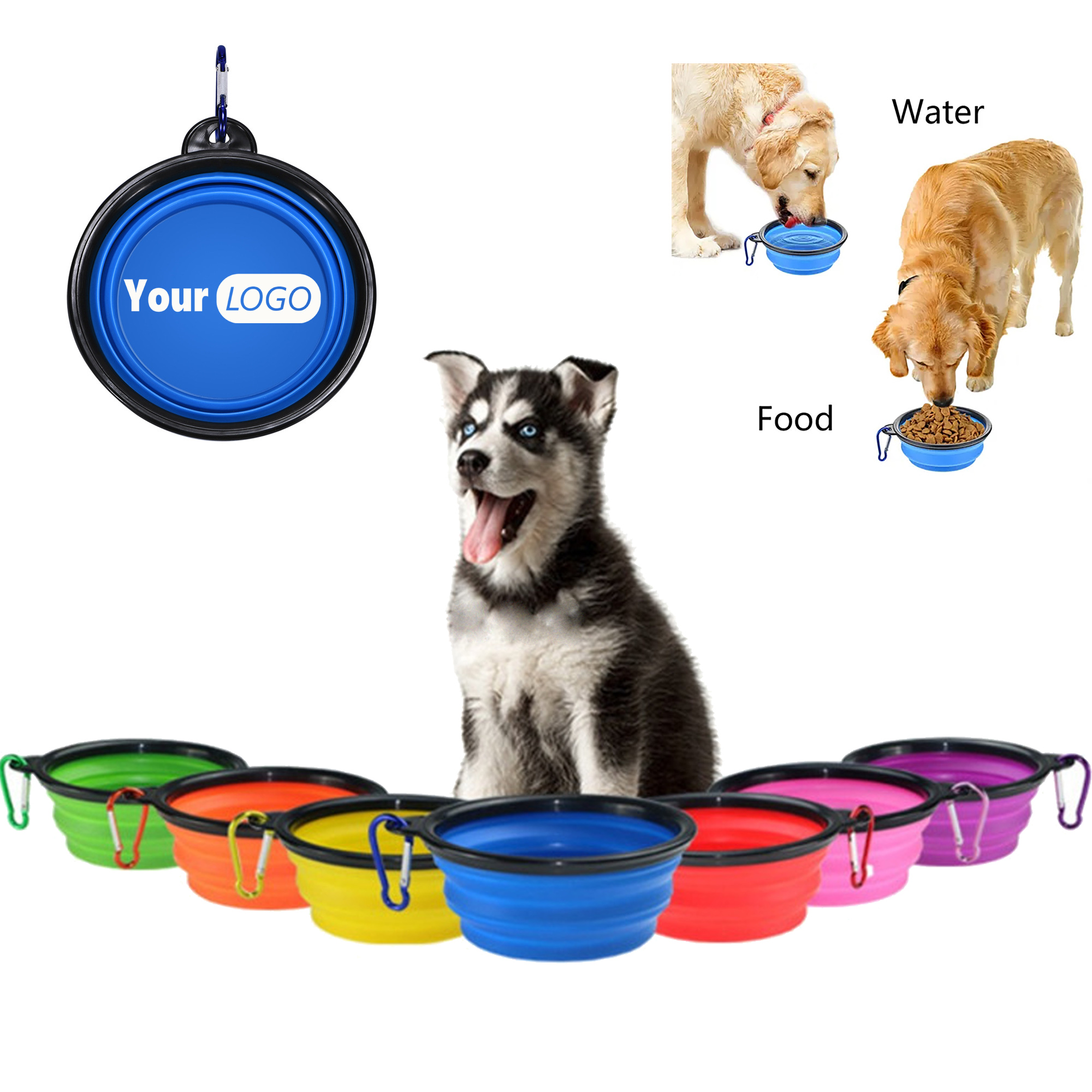 12 OZ Collapsing Pet Bowl for Dogs featuring a Carabiner 2