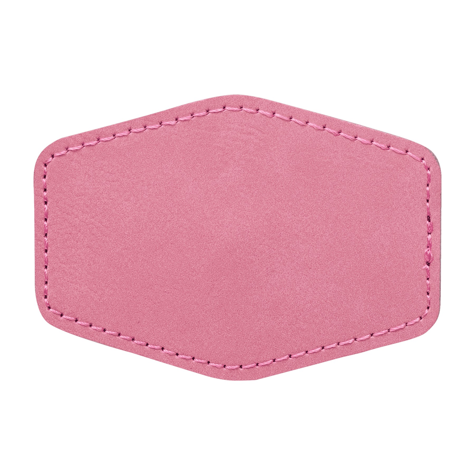 3" x 2" Pink Leatherette Hexagon Patch with Adhesive 2