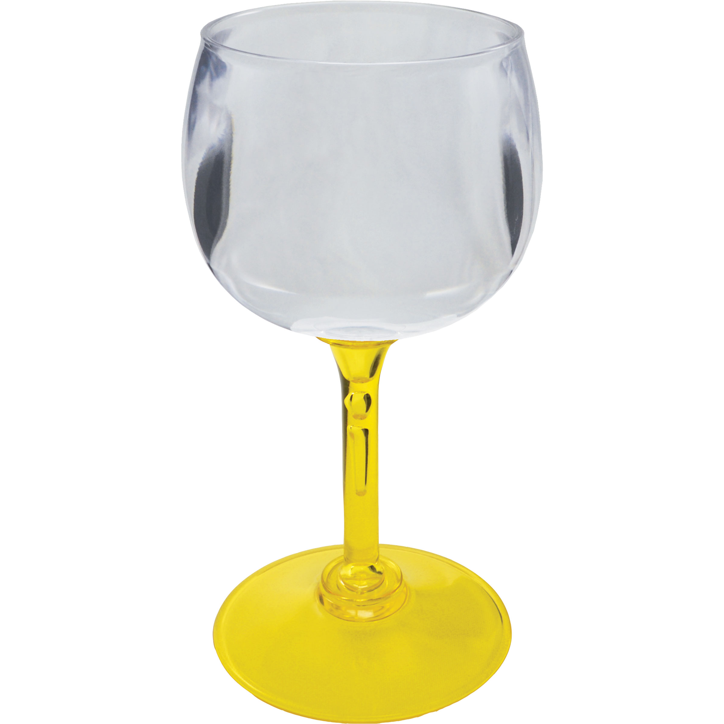 12oz Standard Stem Plastic Wine Goblet with Your Choice of Stem Color
