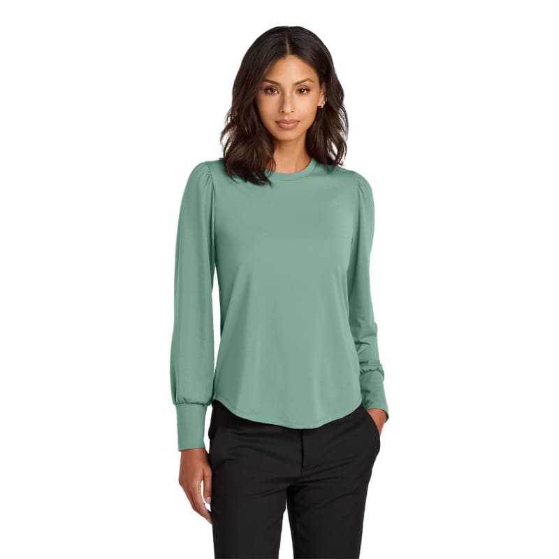 Mercer+Mettle Women's Stretch Jersey Long Sleeve Blouson Top 2