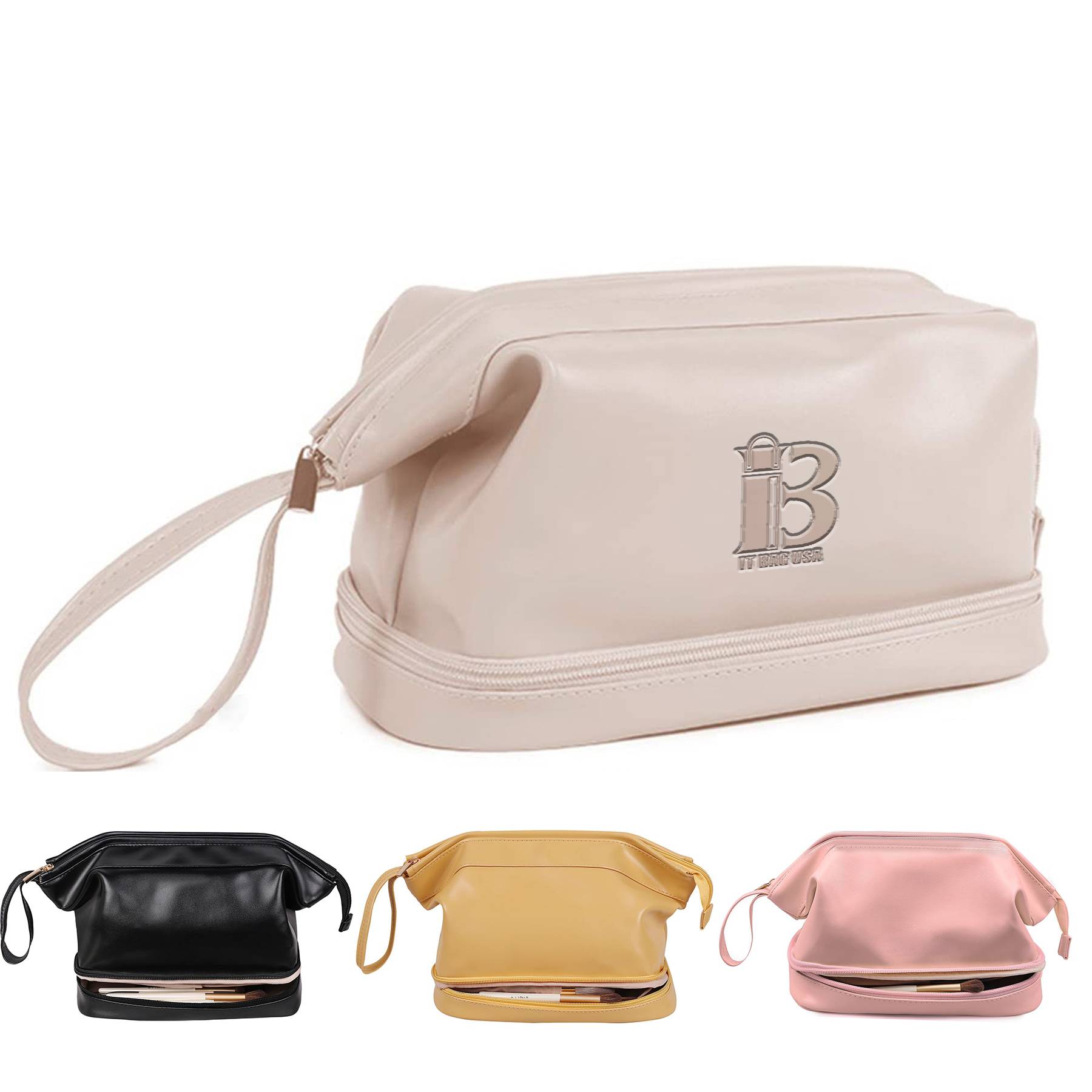 PU Leather Large Capacity Travel Cosmetic Bag for Women 14