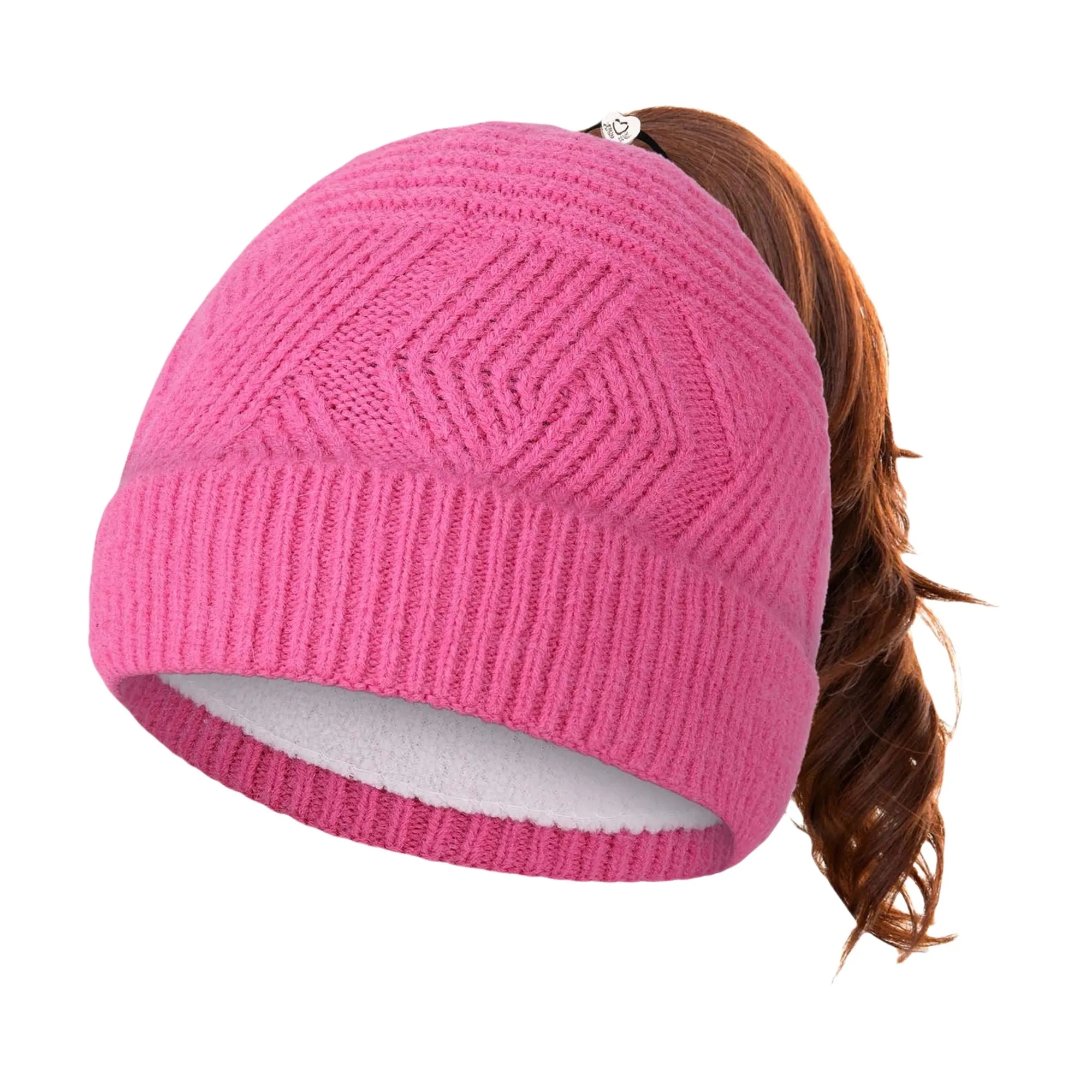 Ponytail Knitted Beanie Hat 1