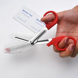 Ergonomic Emergency Medical Scissors With Silver Serrated Blades 5