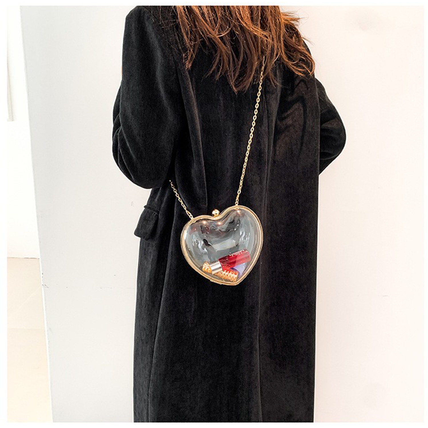 Transparent Heart shaped One Shoulder Crossbody Bag 8