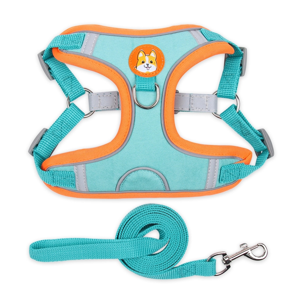 Dog Harness & Leash w/ Reflective Strips 3