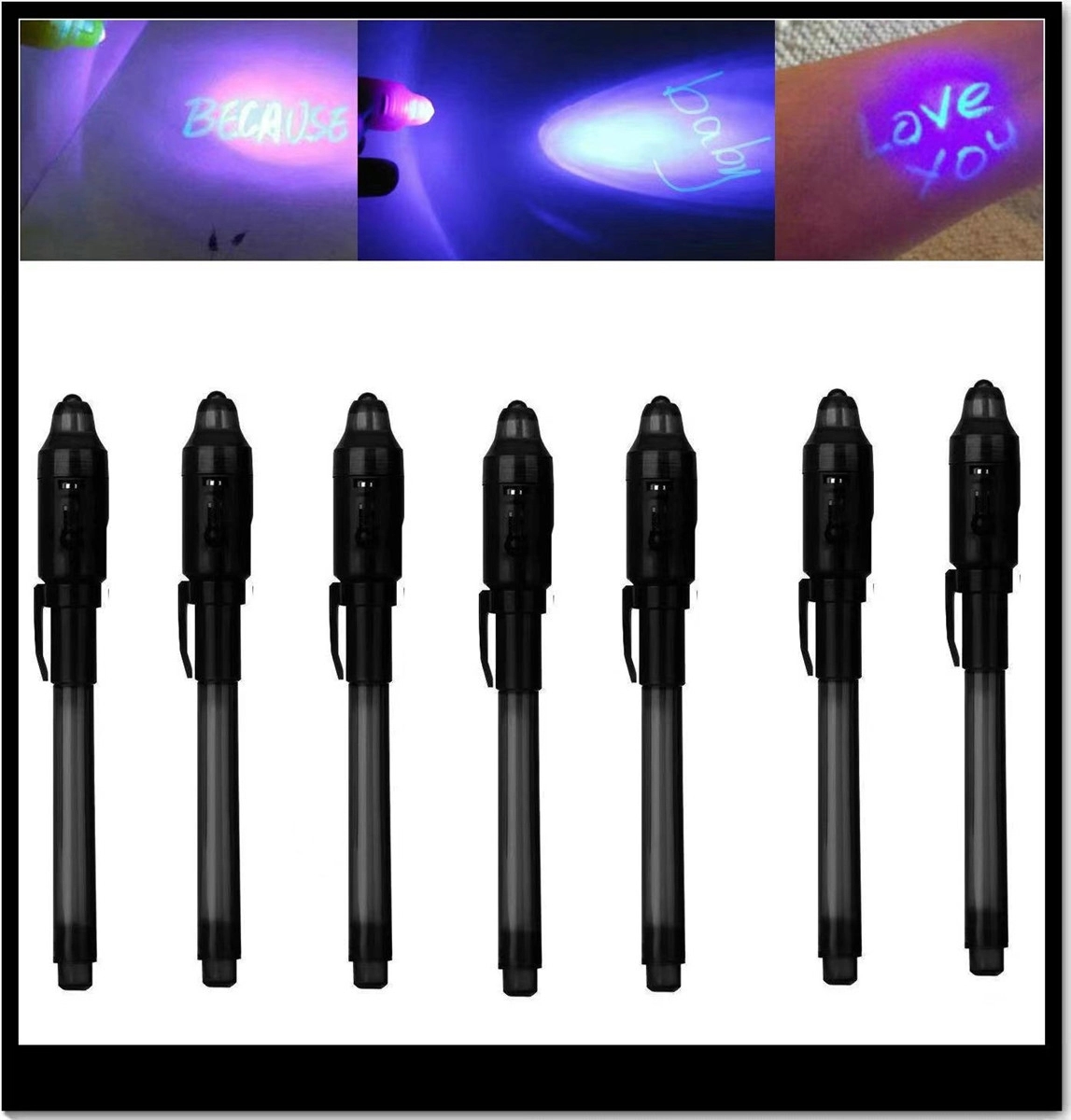 Funny Invisible Ink Pen With Uv Magic Marker 5