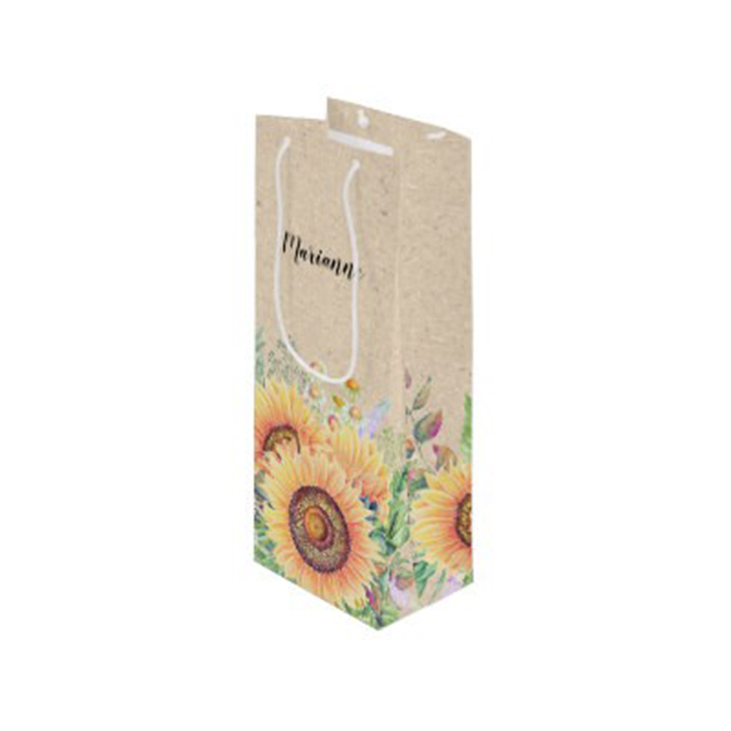 250g C1S paper bag with full color imprint on all sides (5.25*13*3.25") 2