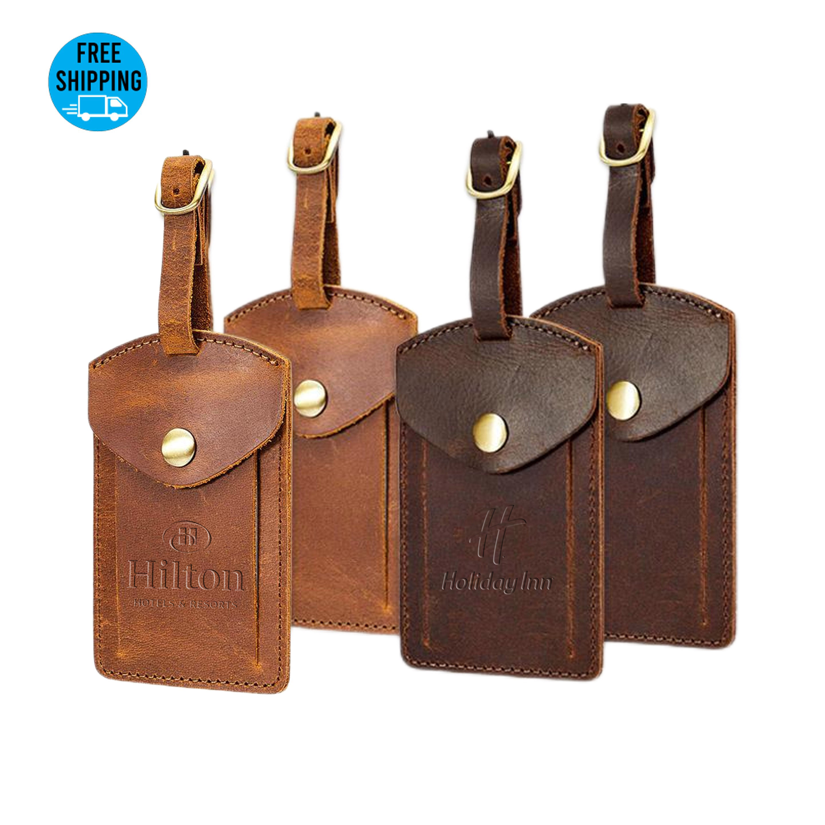 Genuine Leather Luggage Bag Tags 3