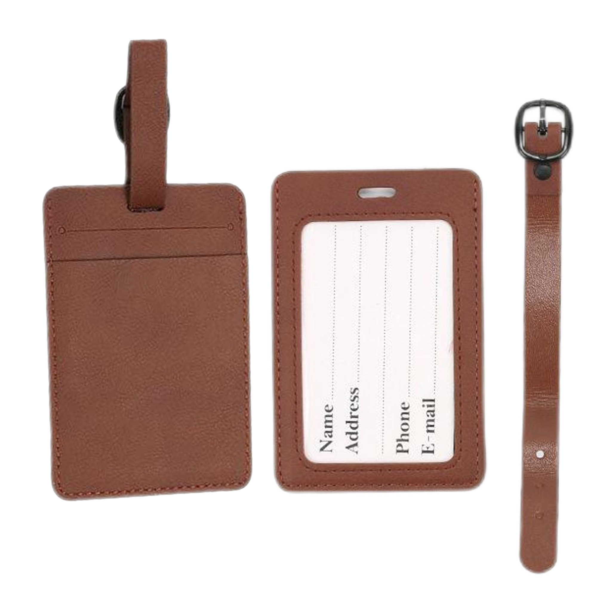 PU Leather Luggage Tag with adjustable strap 3