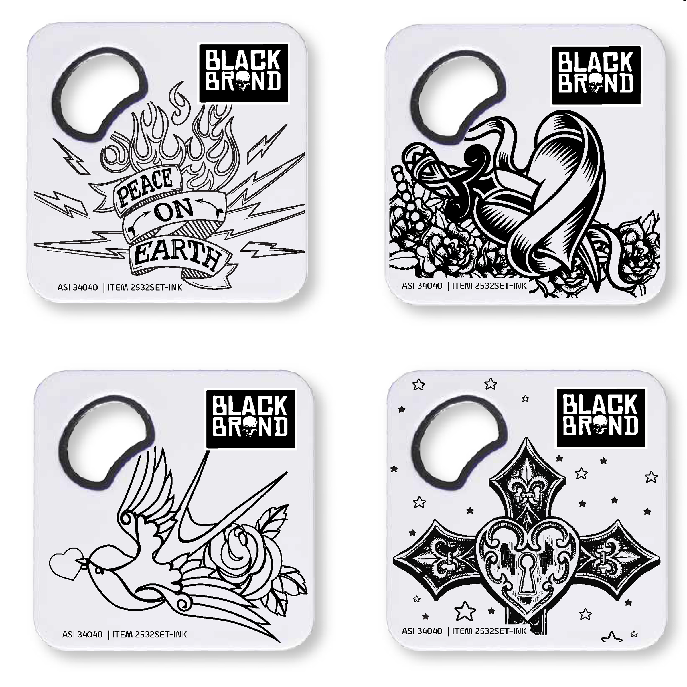 Magnetic Coaster With Bottle Opener Set