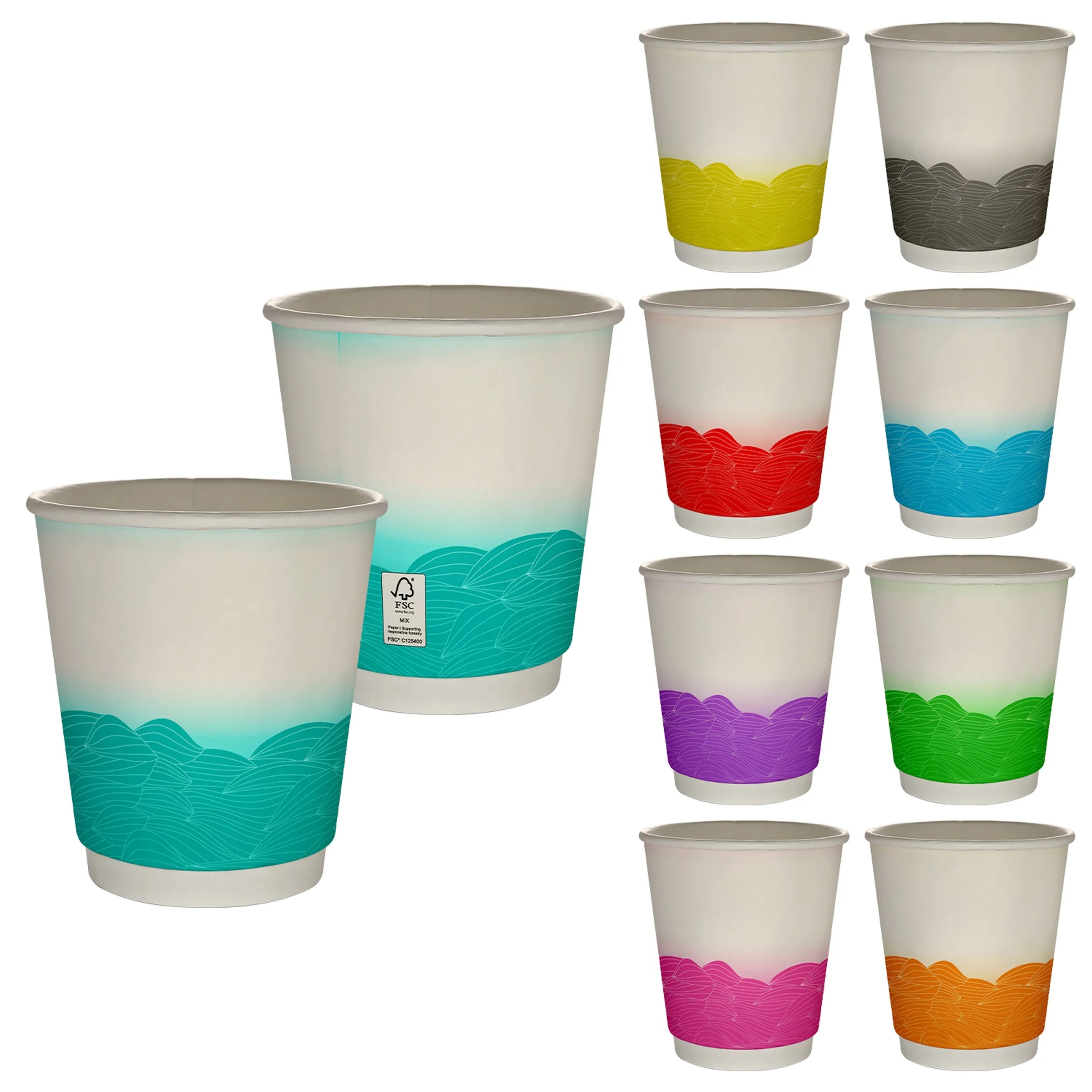 10 oz Full Color Turbulent Waves Insulated Paper Cup 24