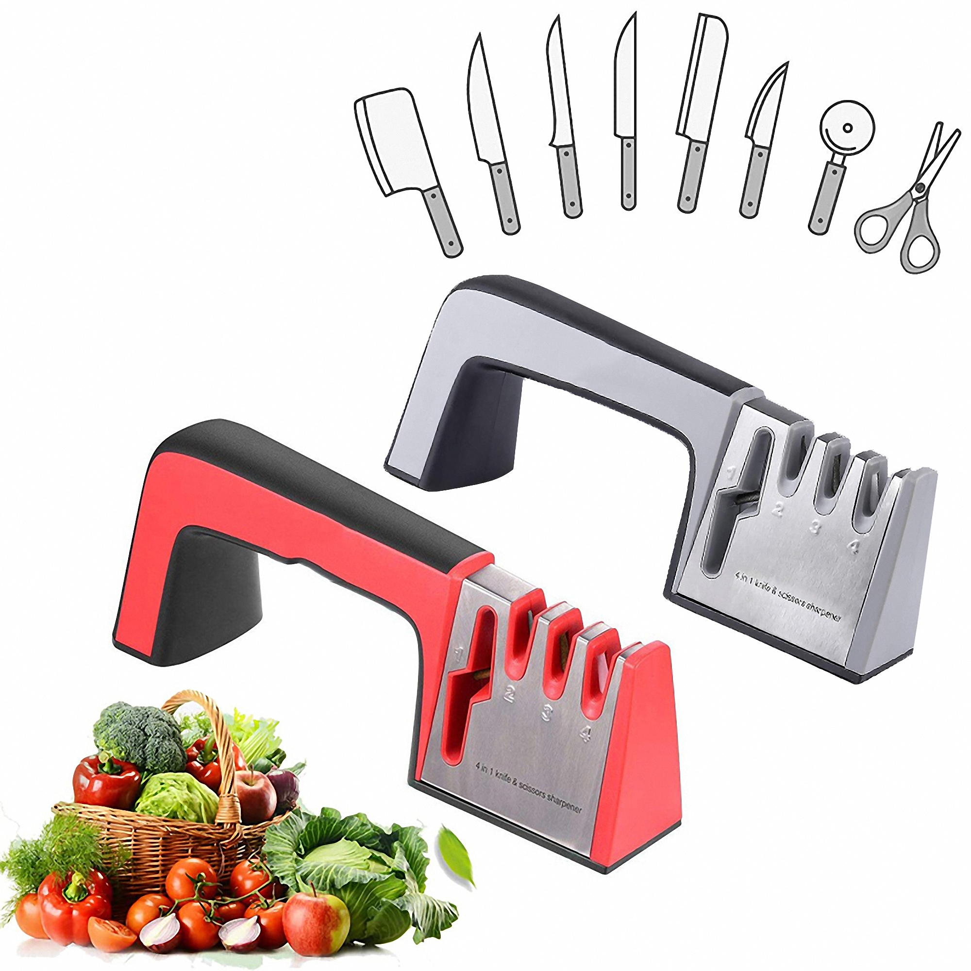 4-in-1 Professional Stainless Steel Knife Sharpener 6