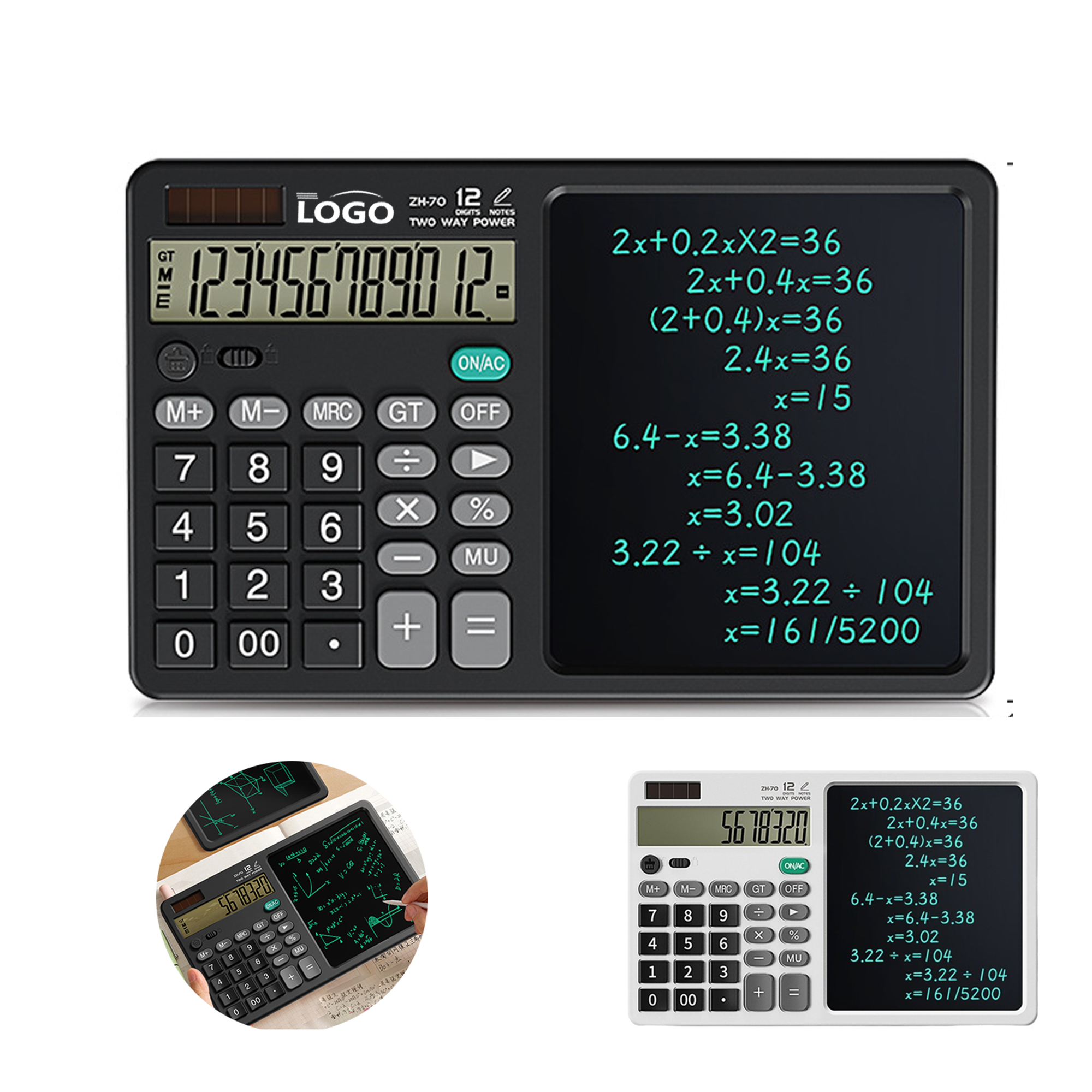 Calculator with Handwriting Pad - Desktop, Multi-Use 2