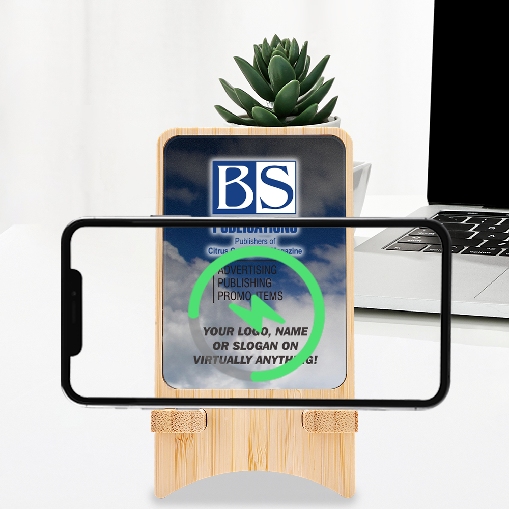 Full color Light-up Bamboo Wireless Charger Stand 19