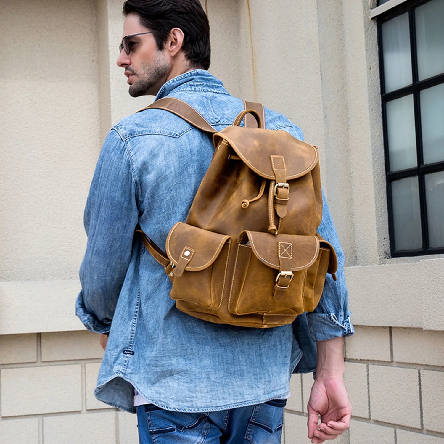 Vintage Leather Backpack for Travel 5