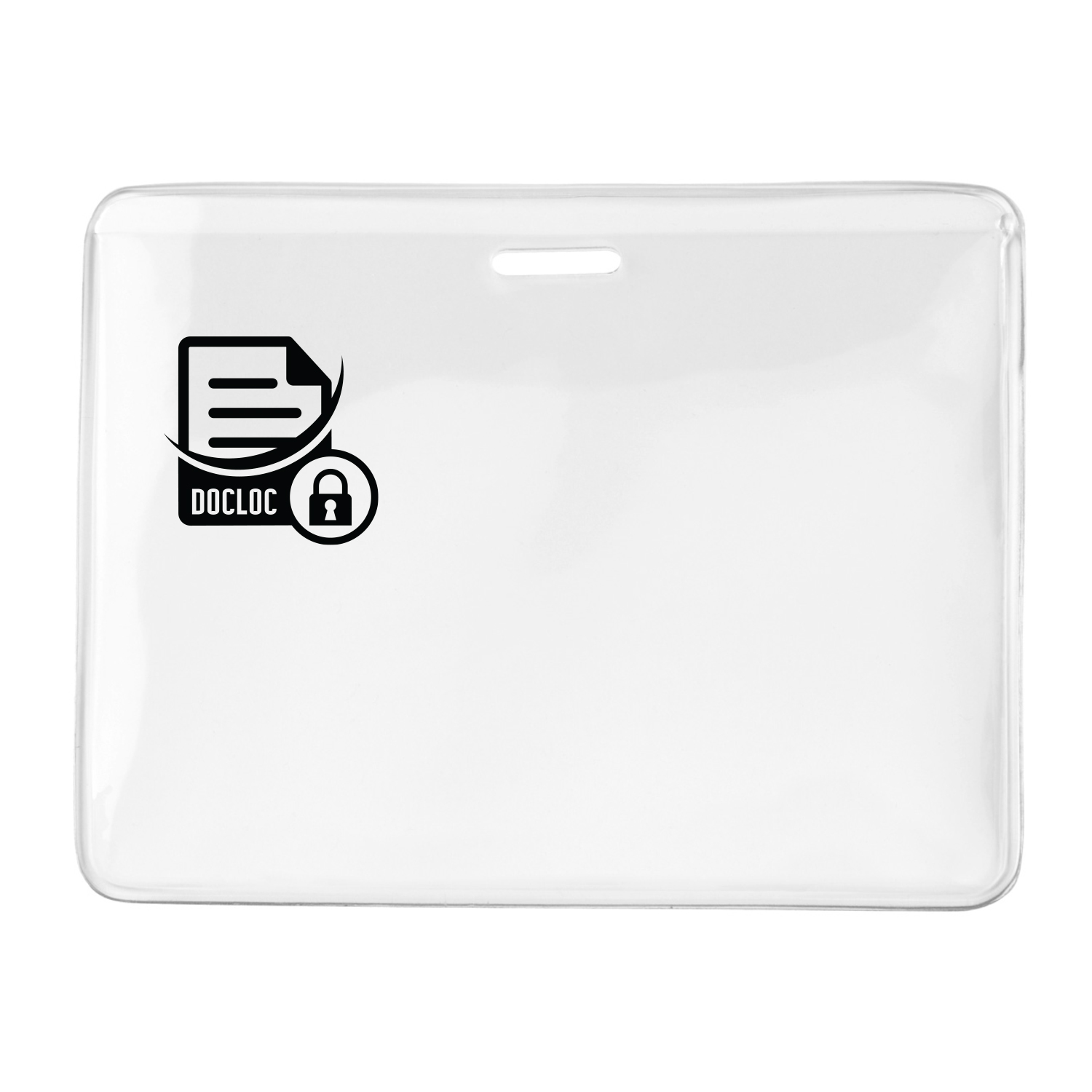 4.00" W x 3.08" H - Horizontal Clear Vinyl Badge Holder (1 Color Imprint) 1