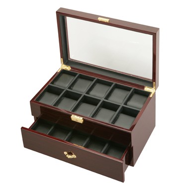 Ebony See Through 20 Watch Case - Clear Top 1