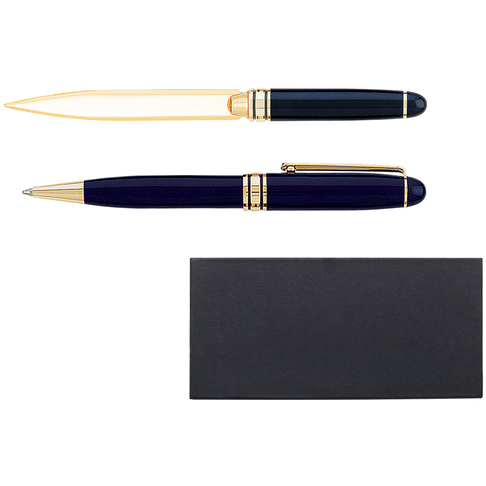 Danish-I Brass Letter Opener with GS Double Pen Set 14