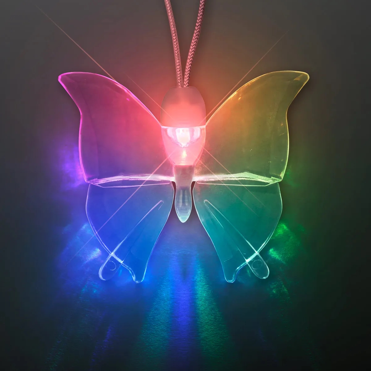 Acrylic Butterfly Light Up Necklace 2