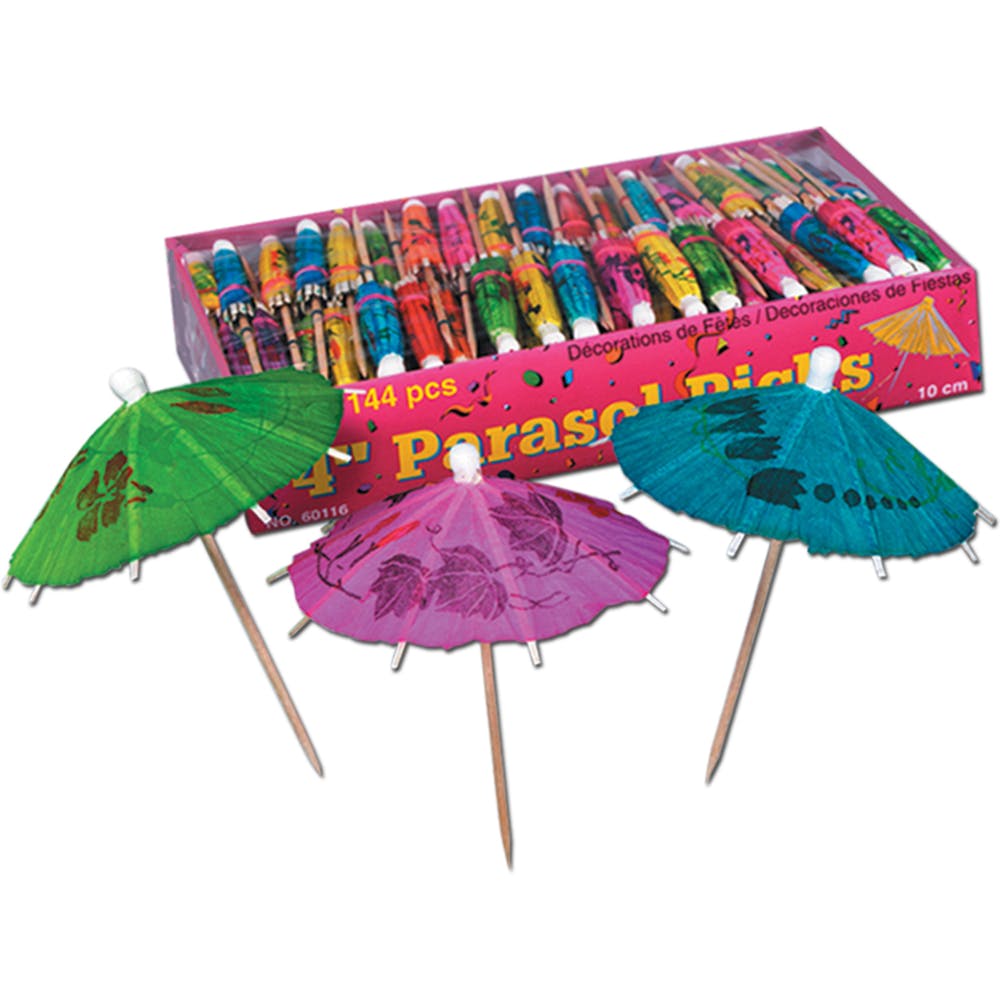 Parasol Umbrella Picks - Assorted 4" 3