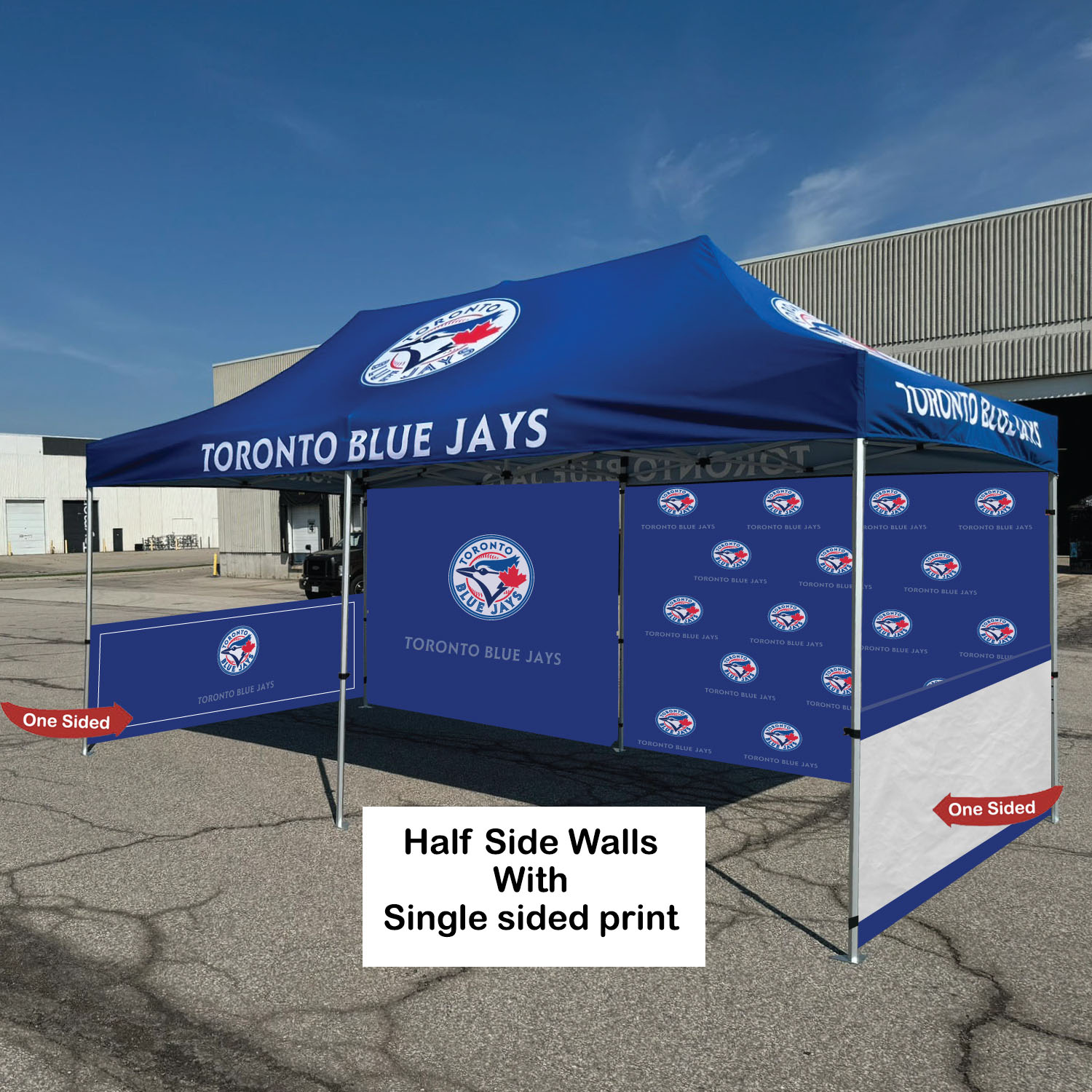 24 Hr Express Ship - Half Side Wall for 10x20 Tent Kit, Sublimated, Single Sided Print 3