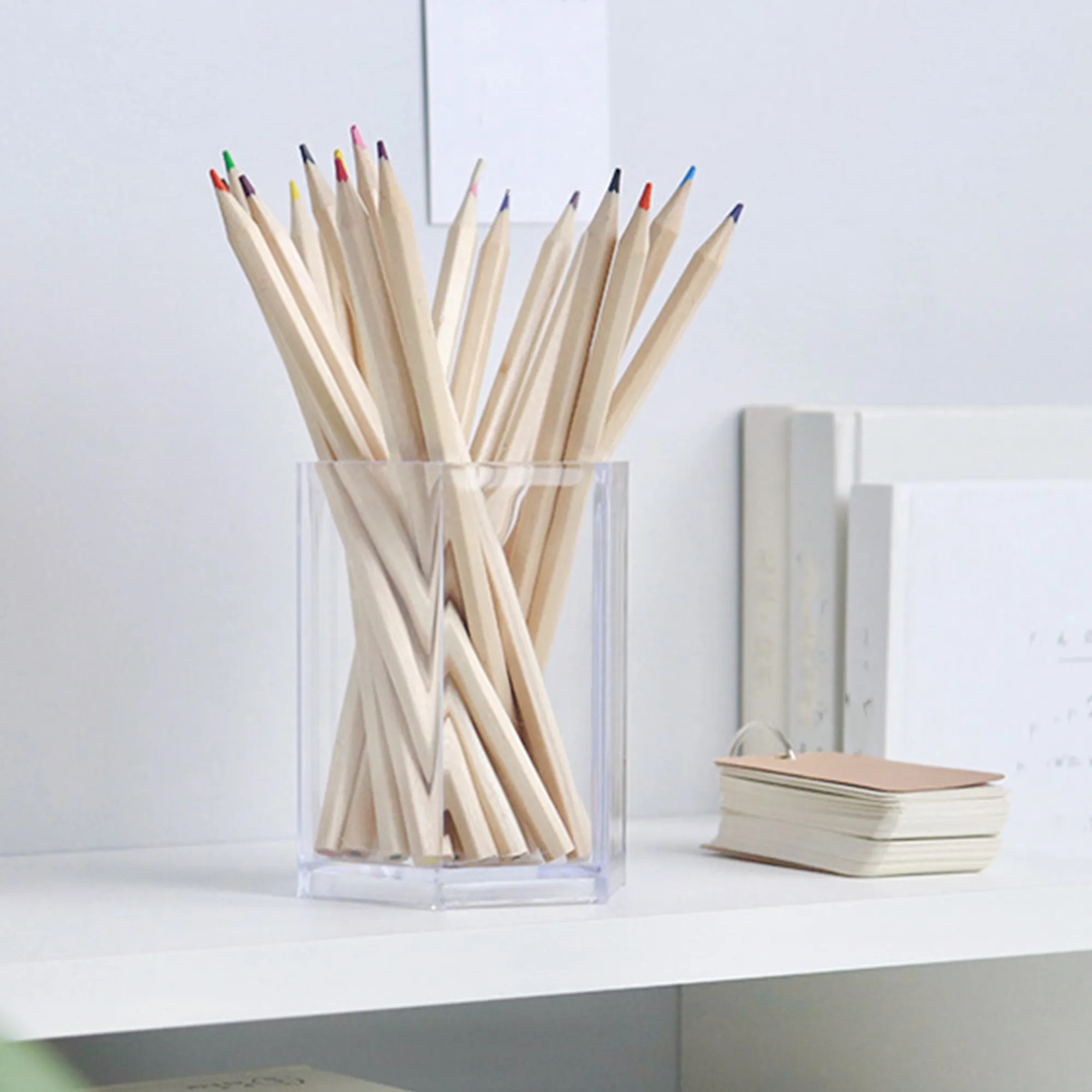 Acrylic Pen Holder Makeup Brush Storage Bucket 3