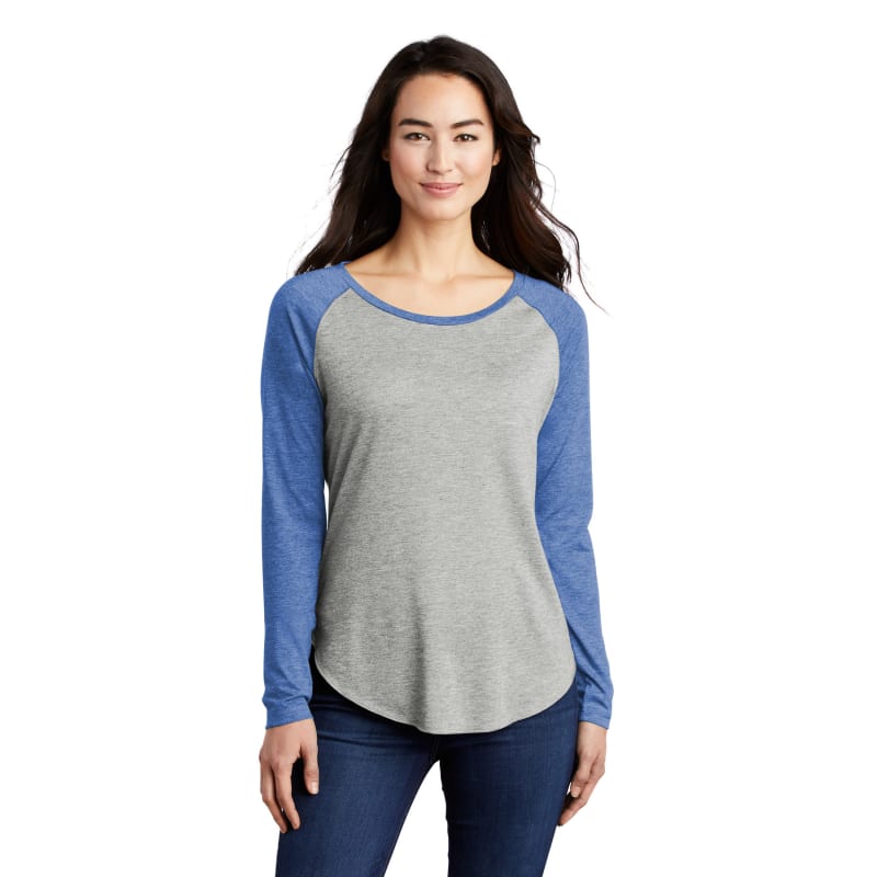 Sport-Tek Women's PosiCharge Long Sleeve Tri-Blend Wicking Scoop Neck Raglan Tee 51