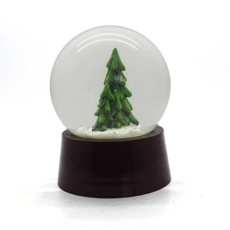Environmental protection resin Custom resin glass christmas lantern snow globe with blowing snow
