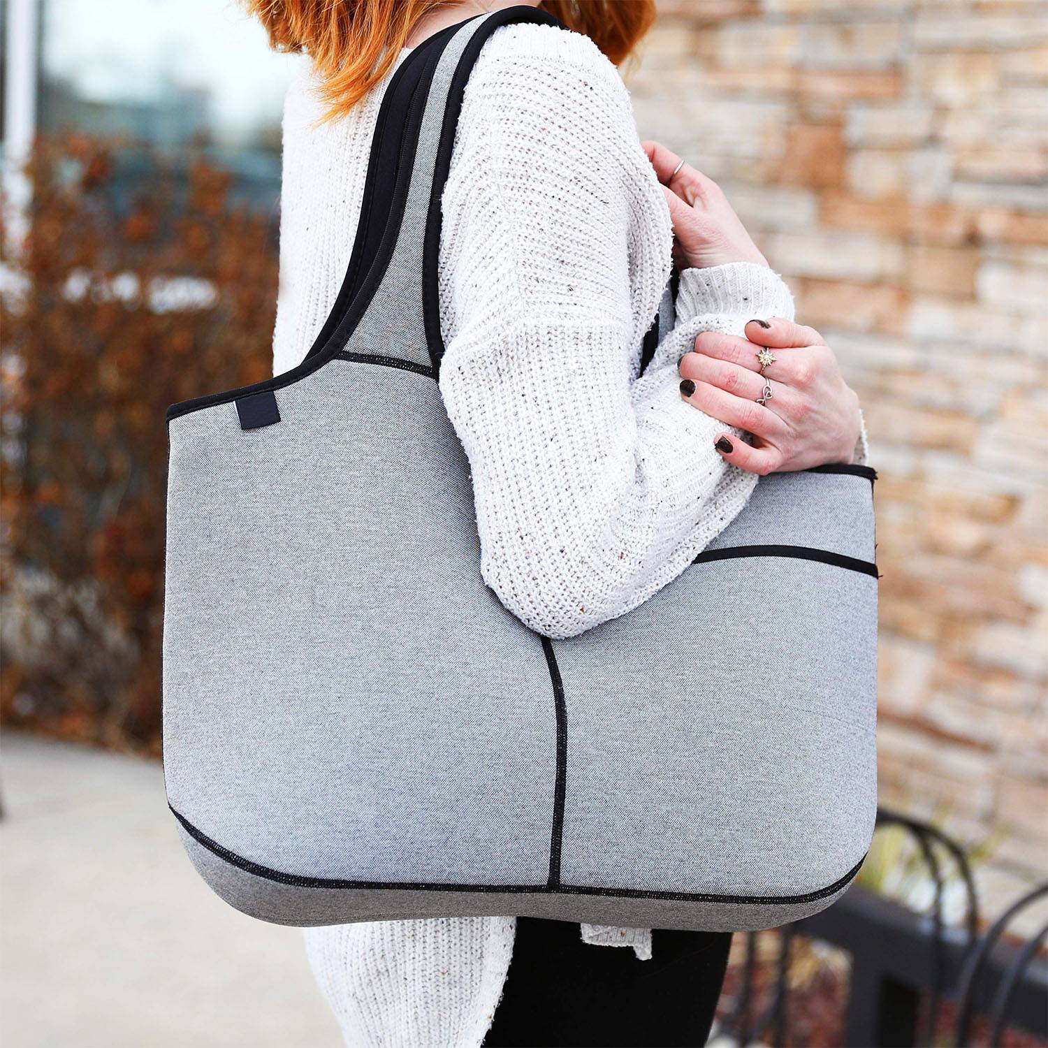 Waterproof Multi Pocket Neoprene Laptop Tote Bag 7