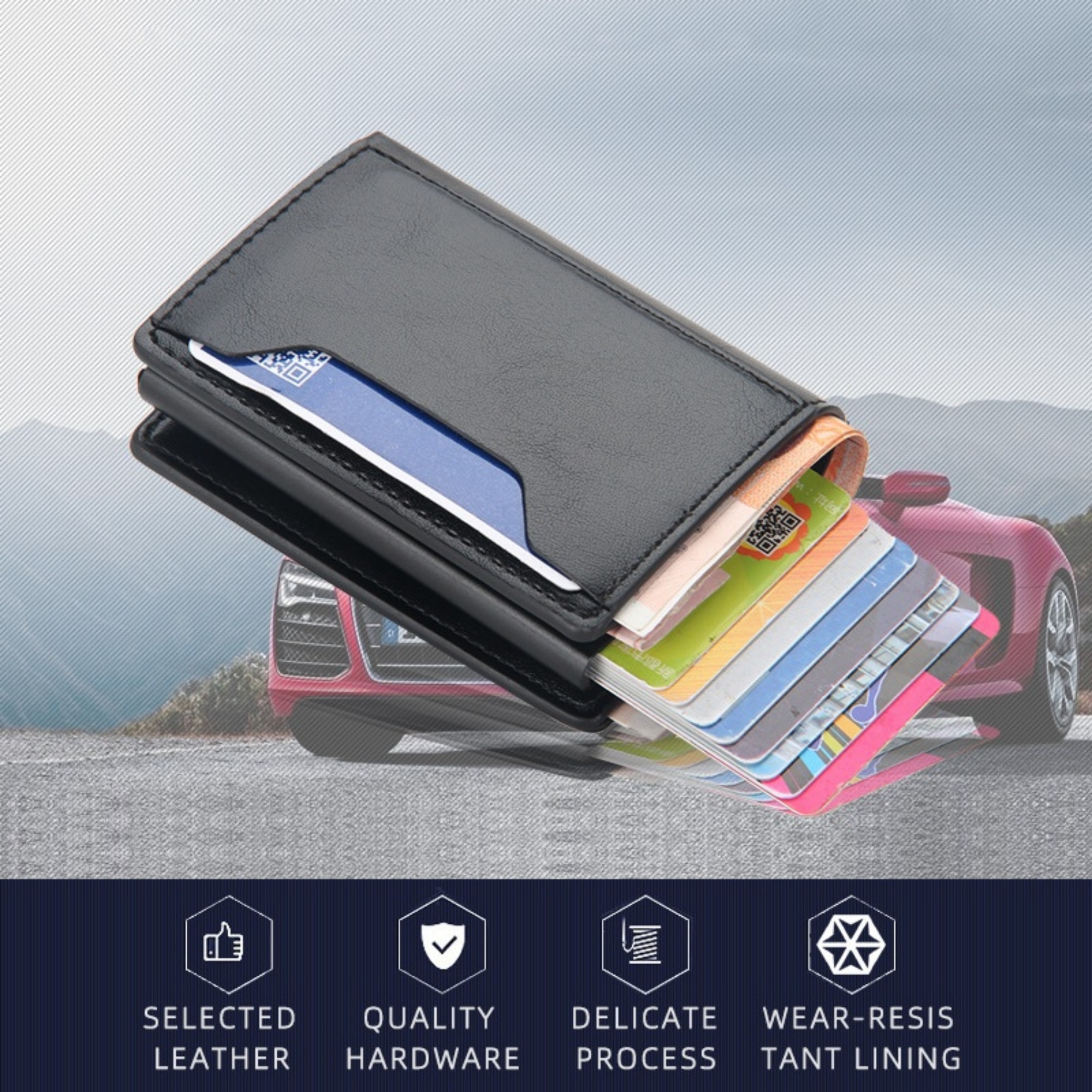 Wallet Automatic Flip Card Holder 6
