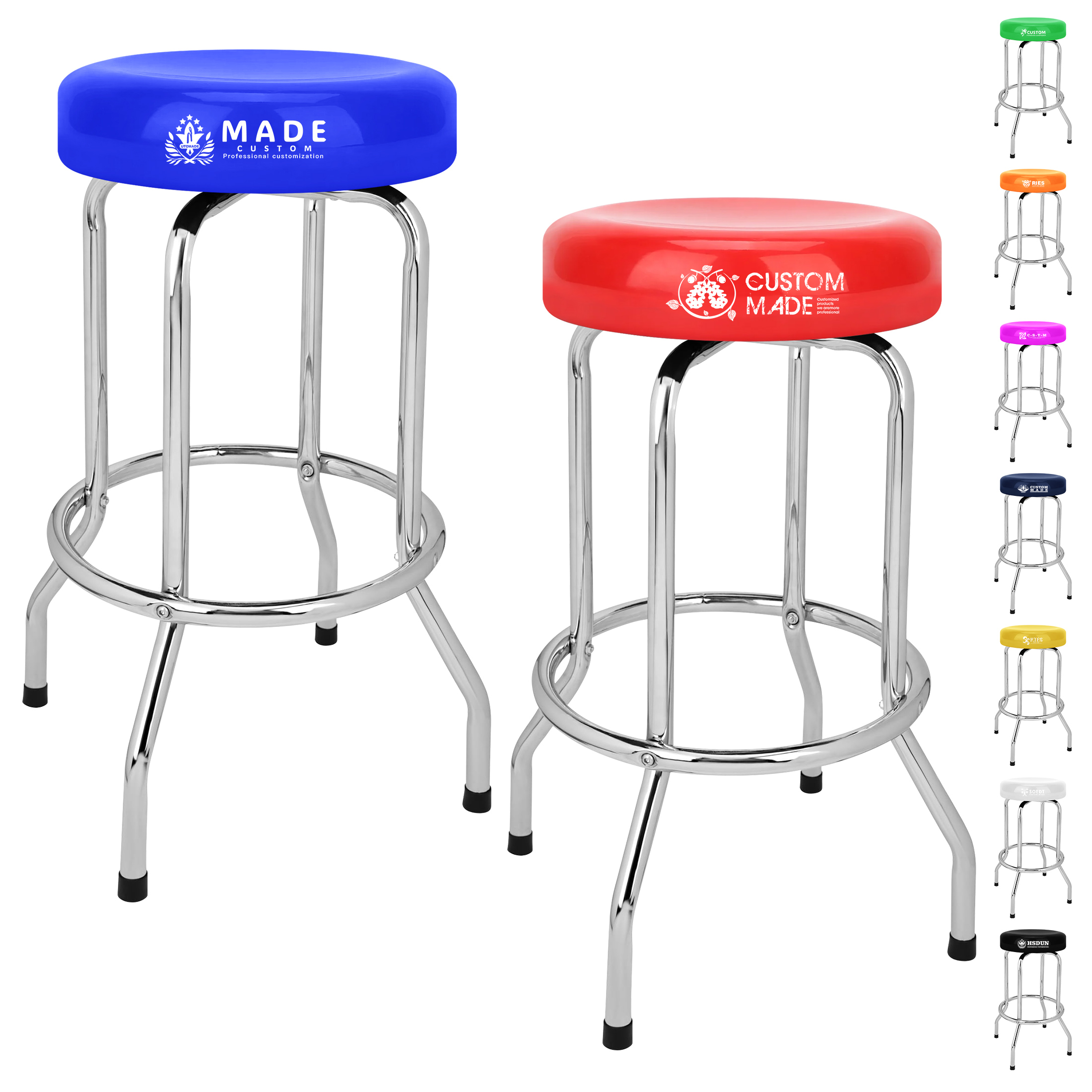 Rotatable PVC Bar Stool 25'' 12