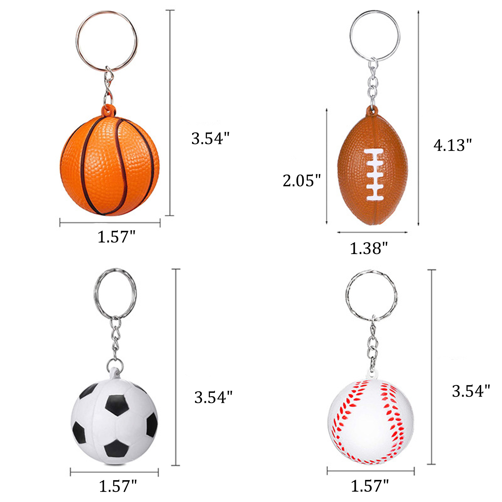 Simulation Football Sports Ball Basketball Golf Ball Pressure Keychain 2