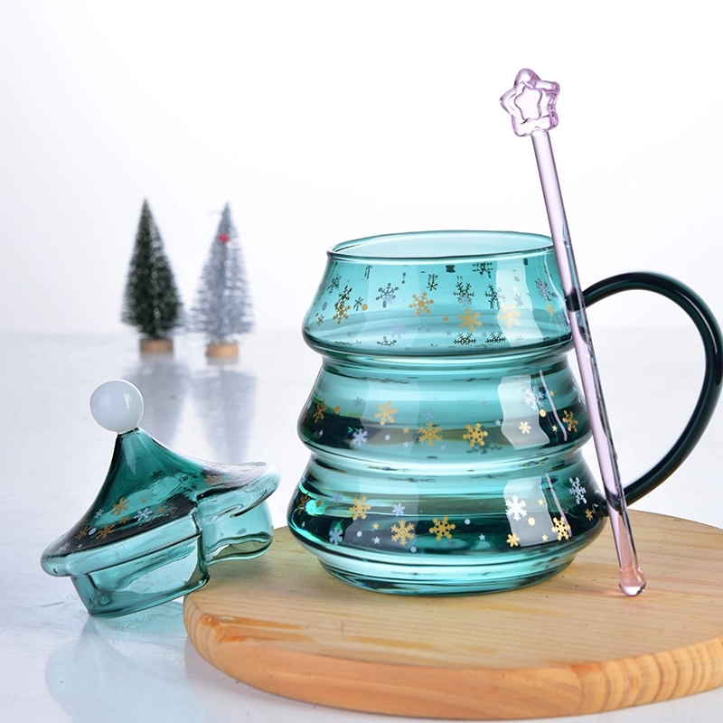 Christmas Tree Shaped Glass Coffee Mugs 4