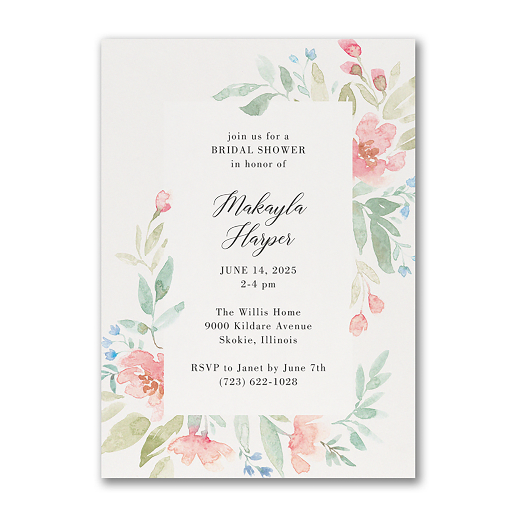 Flourishing Watercolor Event Invitation 1