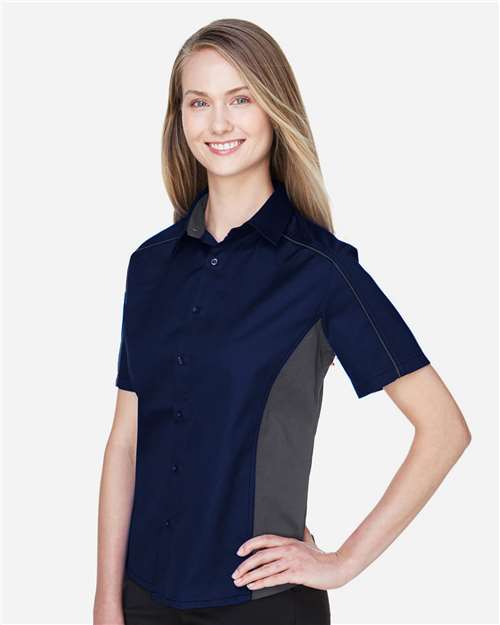 Women's Fuse Colorbloack Twill Short Sleeve Shirt - 77042 9
