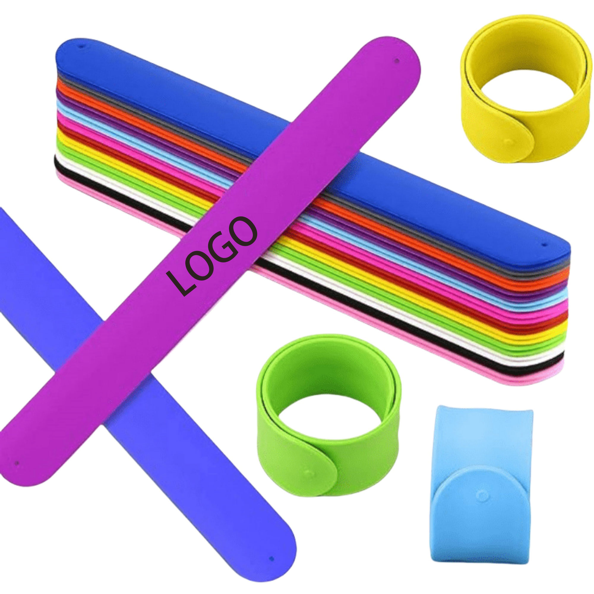 Rainbow Silicone Slap Bracelets 3