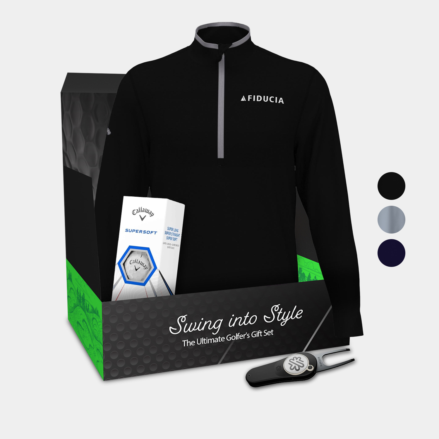 Callaway® Men's 1/4-Zip Pullover, Supersoft Golf Balls & Pitchfix® 2.5 Divot Tool Gift Set 1