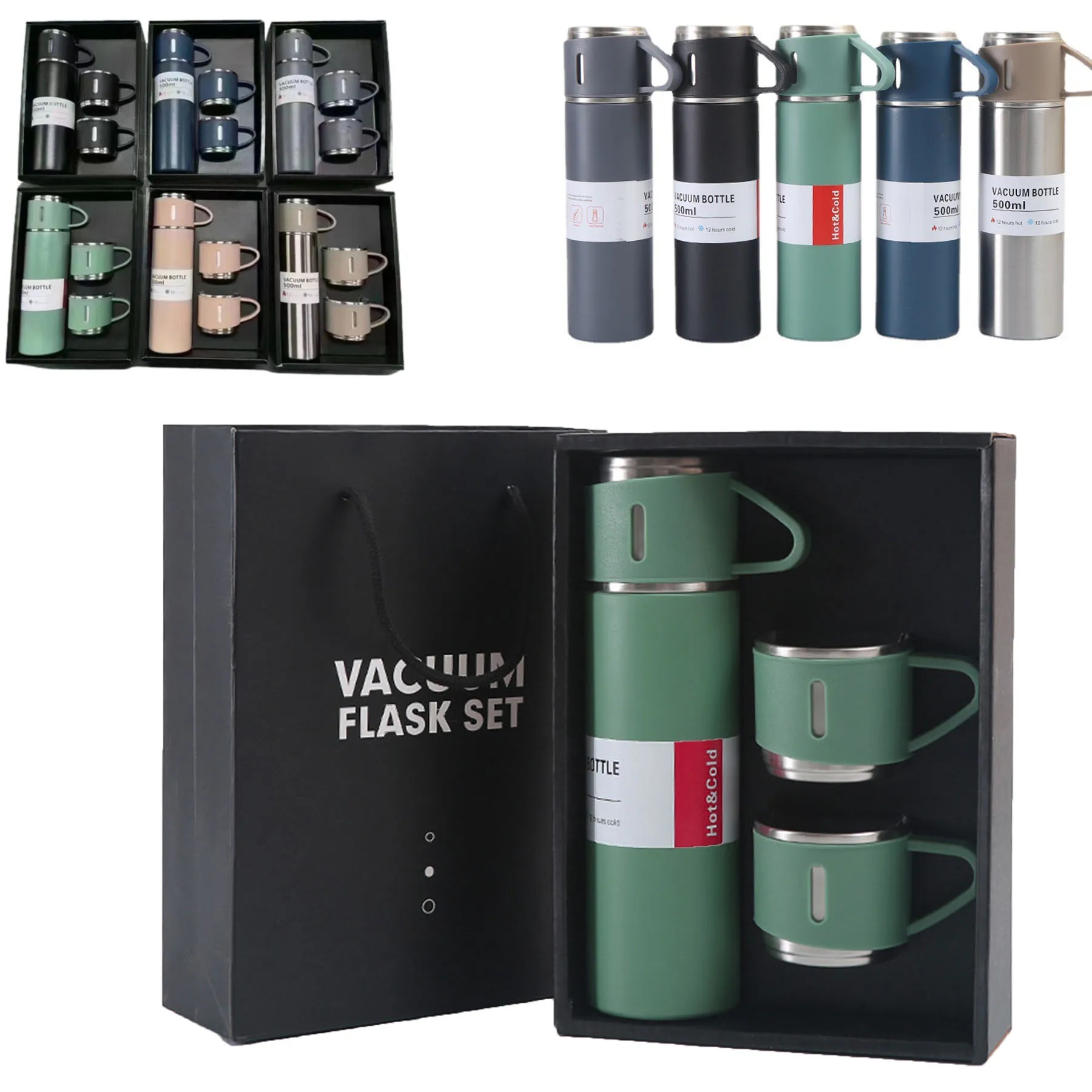 17OZ Thermos Set with Two Small Cups 9