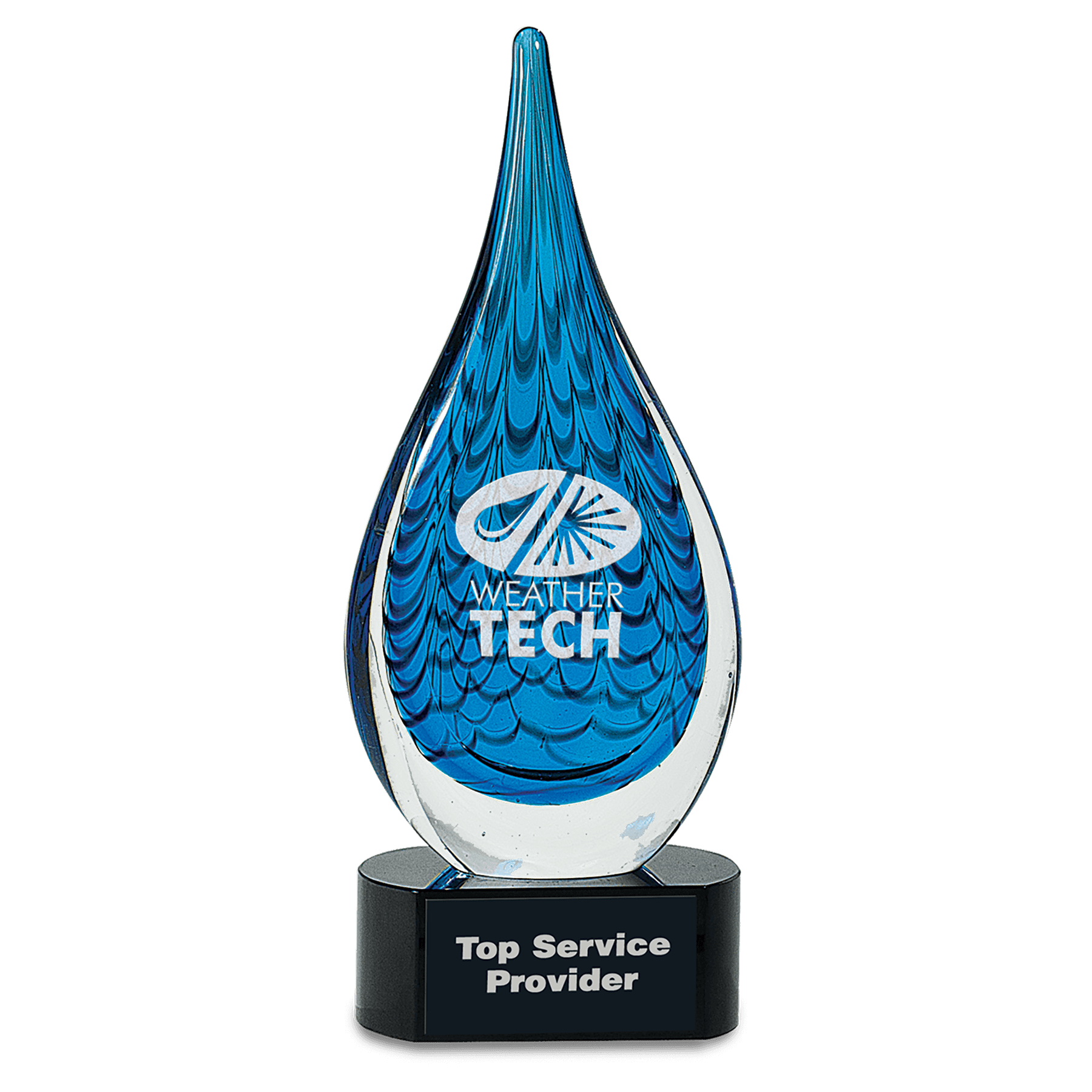 12.5" Blue Raindrop Art Glass 1