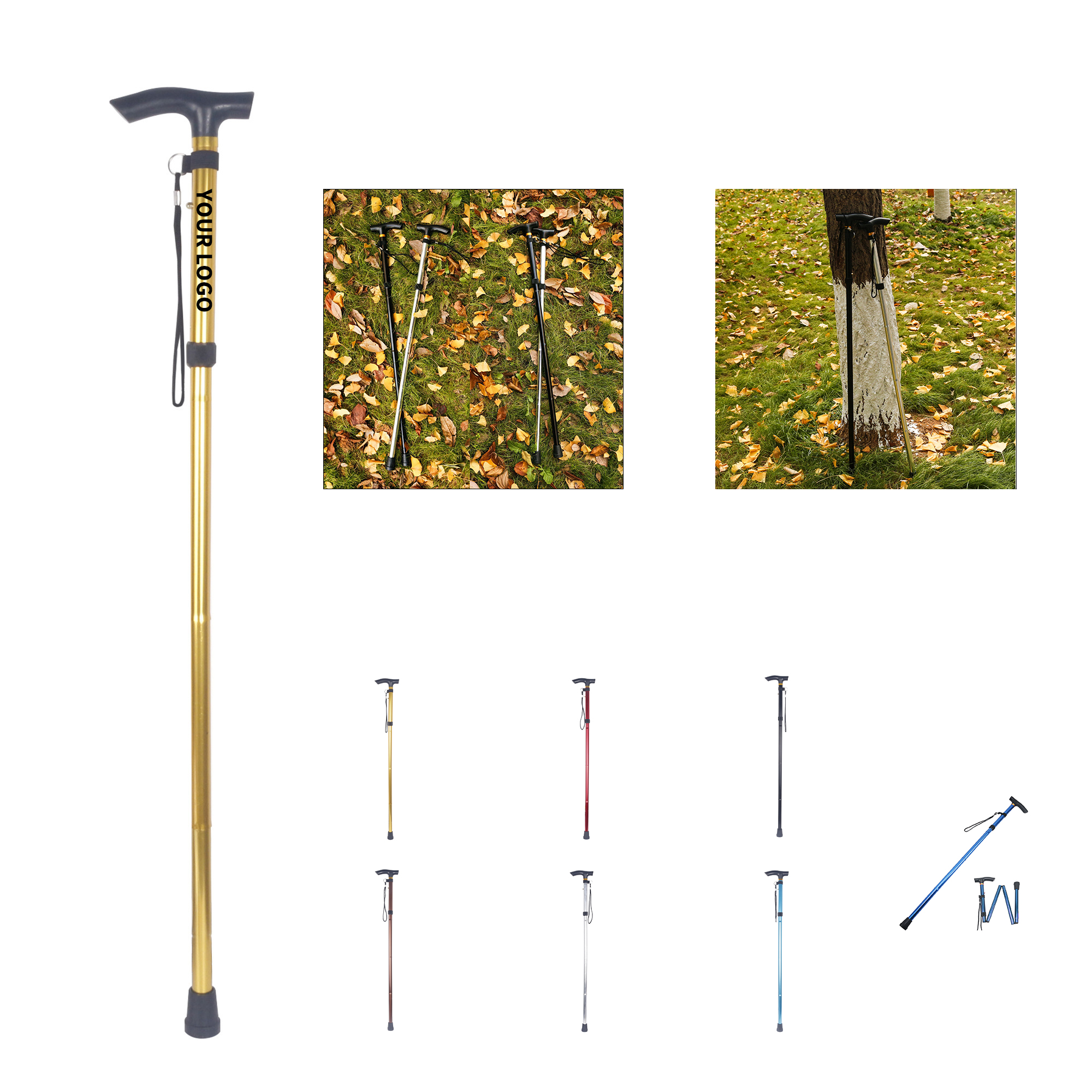 Aluminum Alloy Trekking Pole 33.5" With Laser Mark Area 2