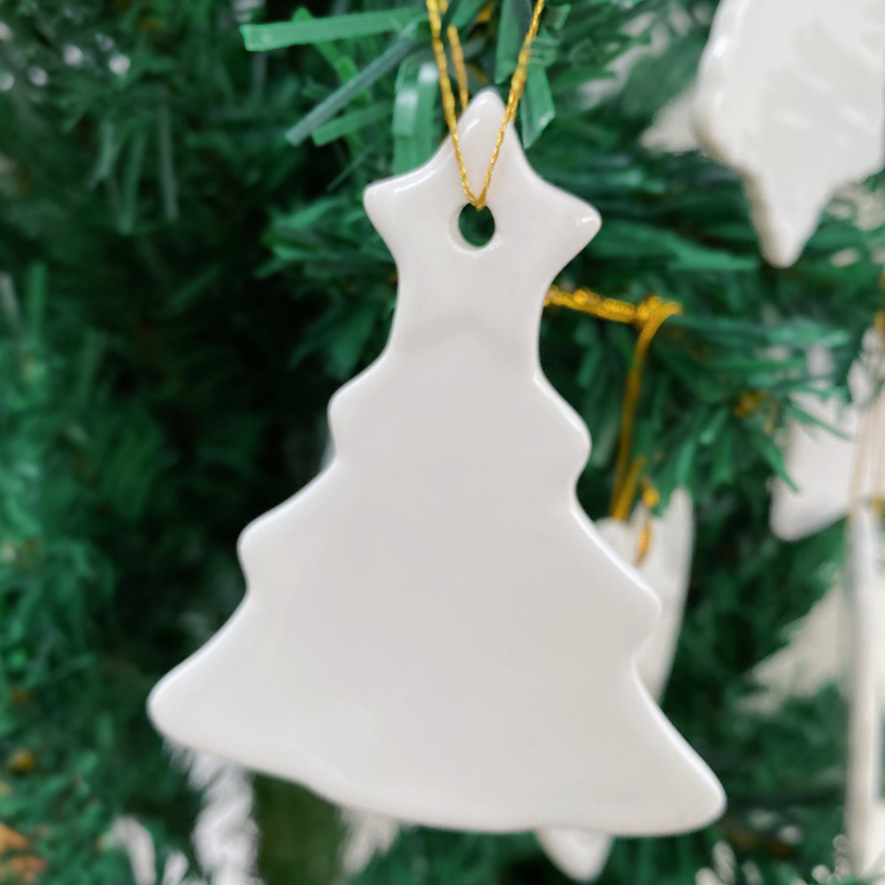 Christmas Tree Shape Ceramic Christmas Ornament 3