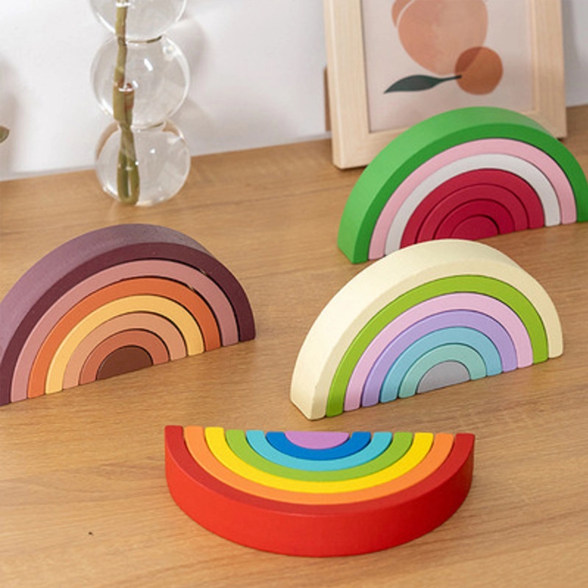Wooden Rainbow Stacker 3