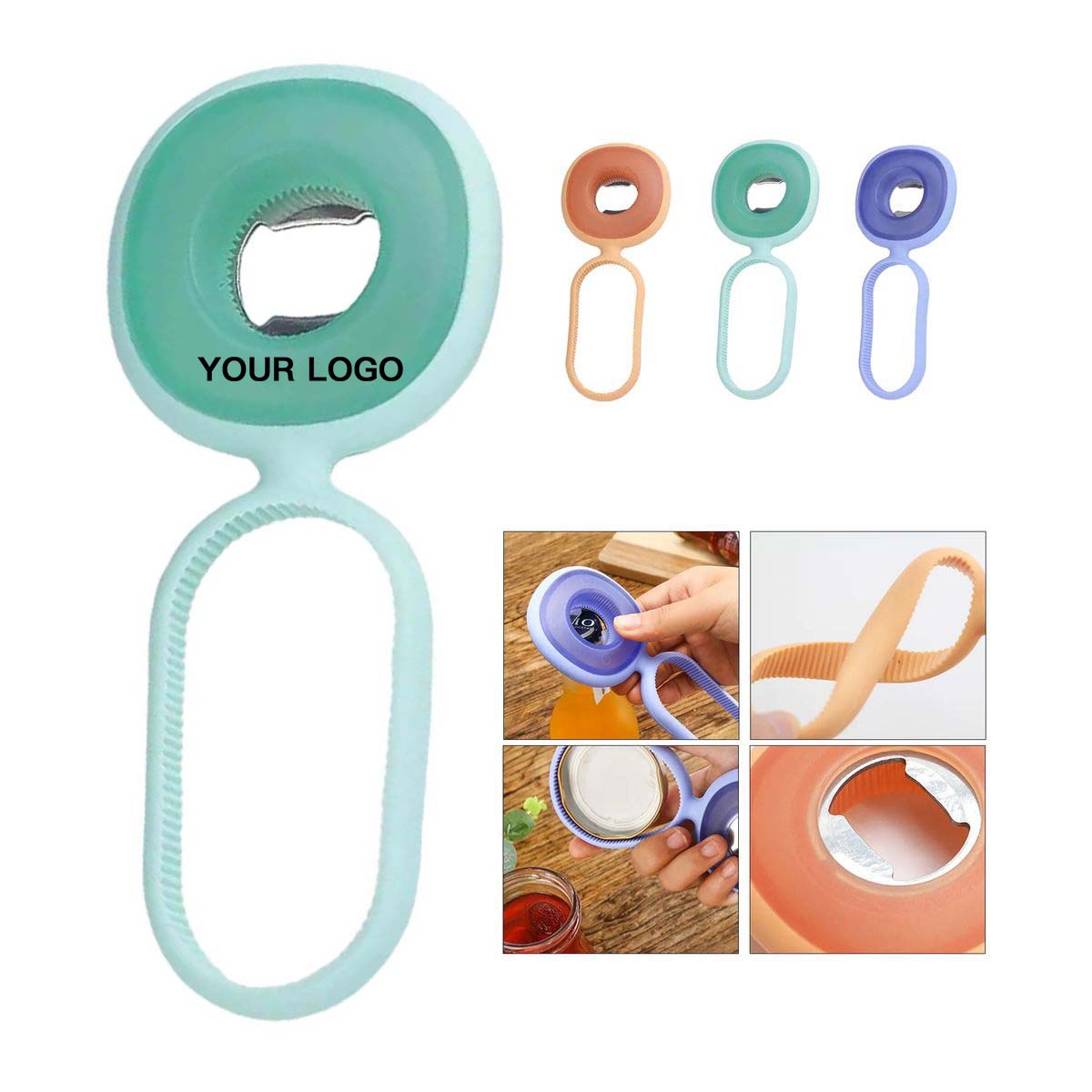 Three in One Bottle Opener with Silicone Grip 8