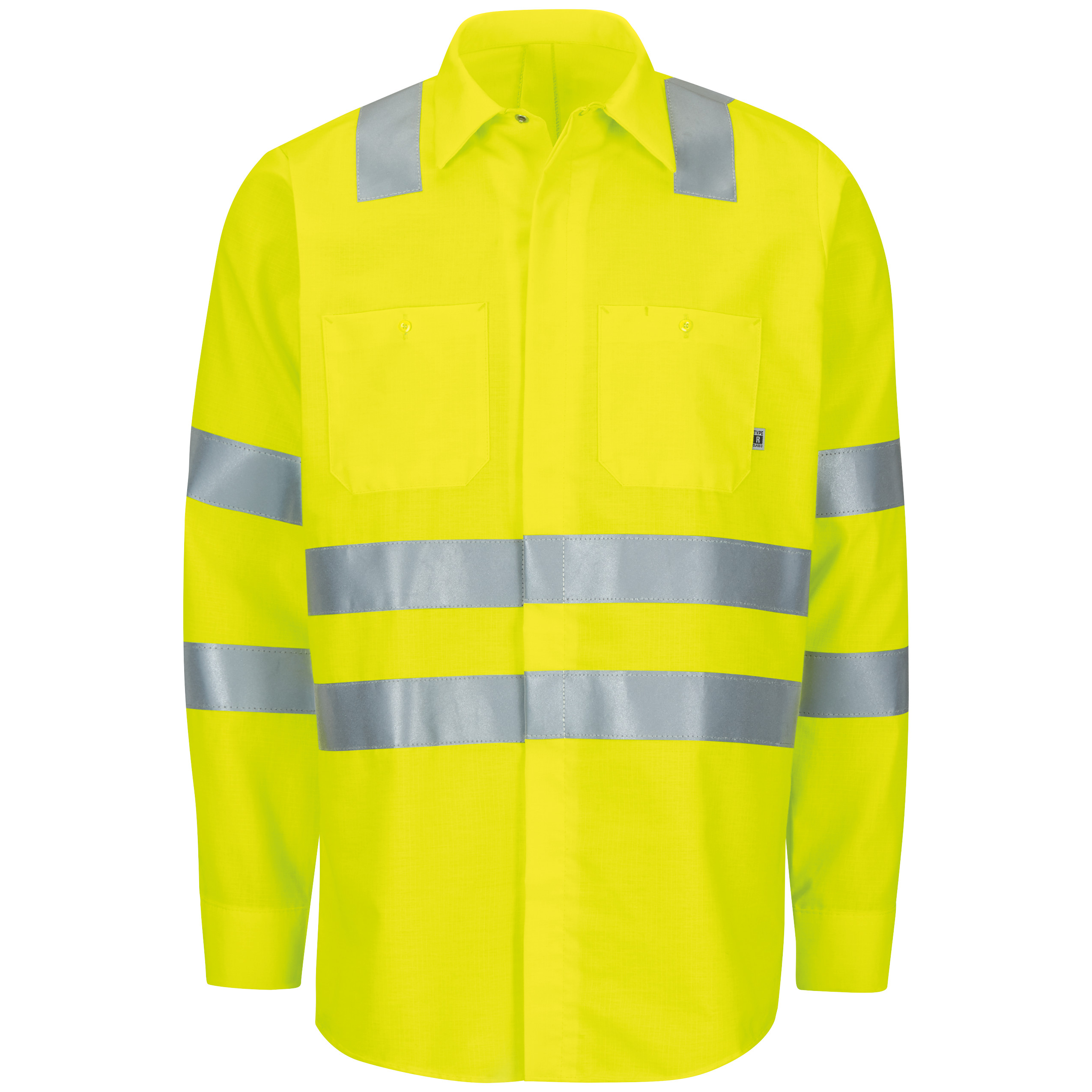 Red Kap® Long Sleeve Hi-Visibility Ripstop Work Shirt with MIMIX® + OilBlok, Type R Class 3 2