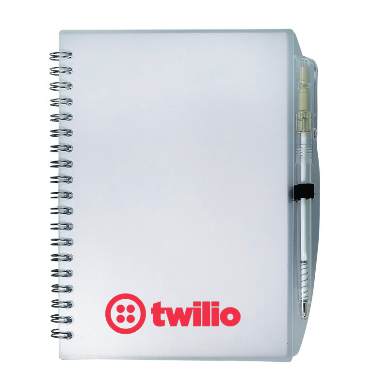 5-3/4" x 7" Color-Pro Spiral Unlined Notebook with Pen 4