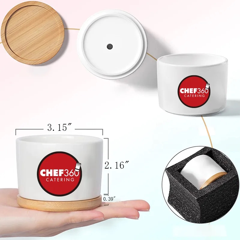 White Mini Pot With Tray 1