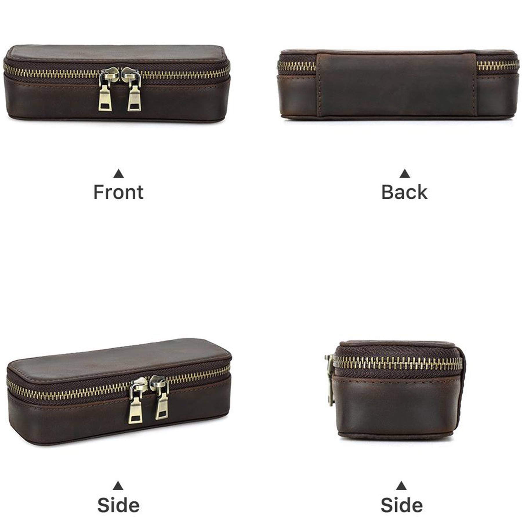 Genuine Leather Jewelry Box Organizer Make-up bag Women 4
