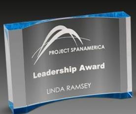 5-1/2" x 8" Blue Acrylic Crescent Award