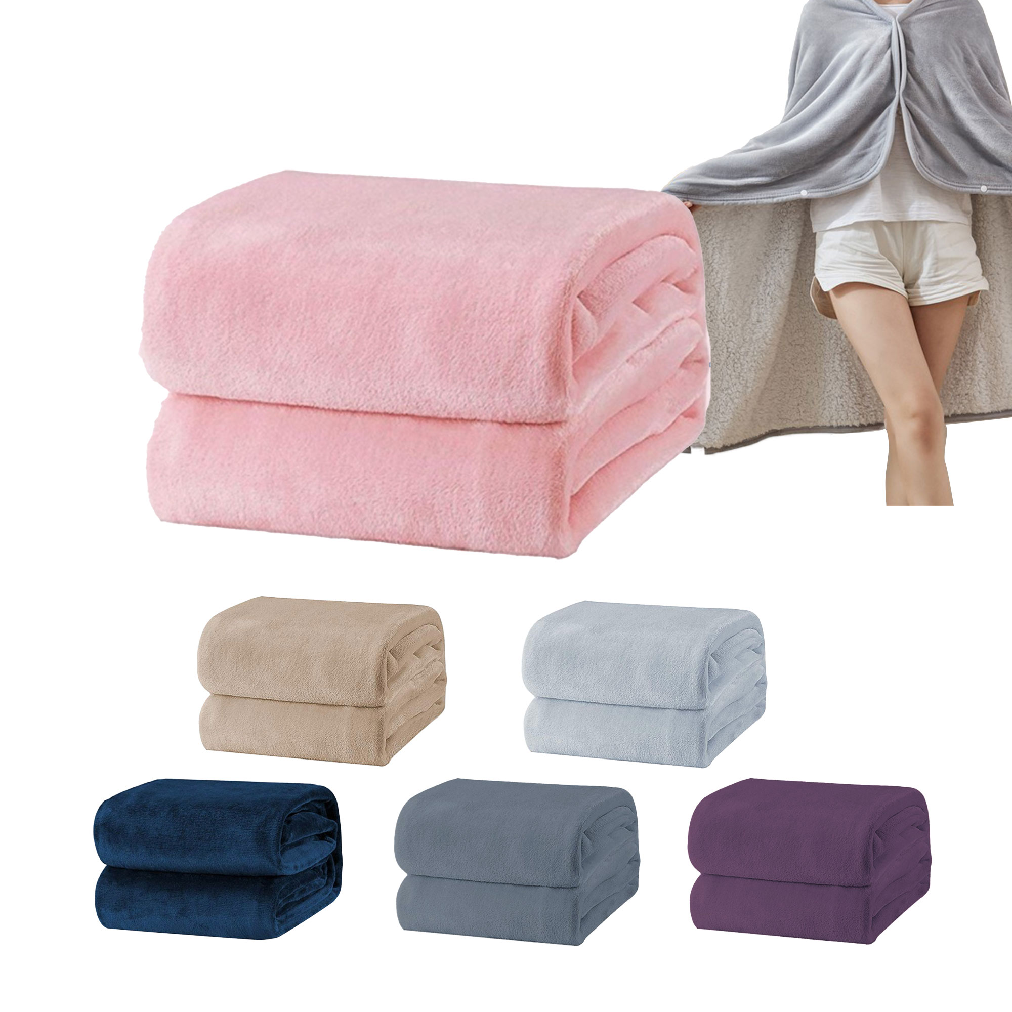 MOQ 30 Children's Warm  Portable Blanket Shawl 39.5"L x 27.5"W 1